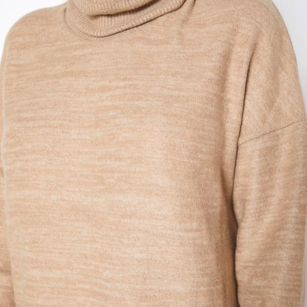 Turtle Neck Ribbed Sweater Mini Dress - Picture 5 of 5